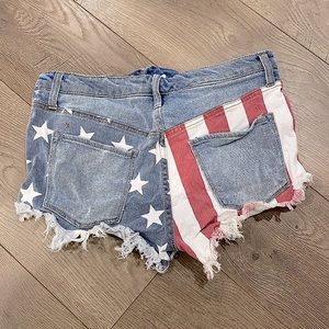 American Flag Jean Shorts